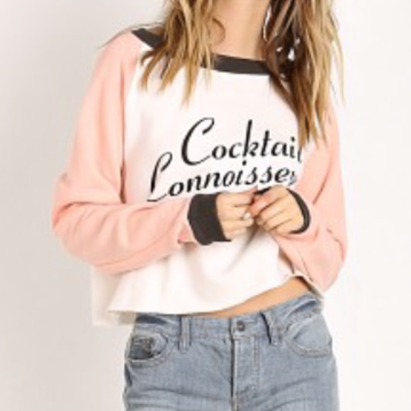 Wildfox Cocktail Connoisseur Monte Cropped Sweater - Picture 2 of 7